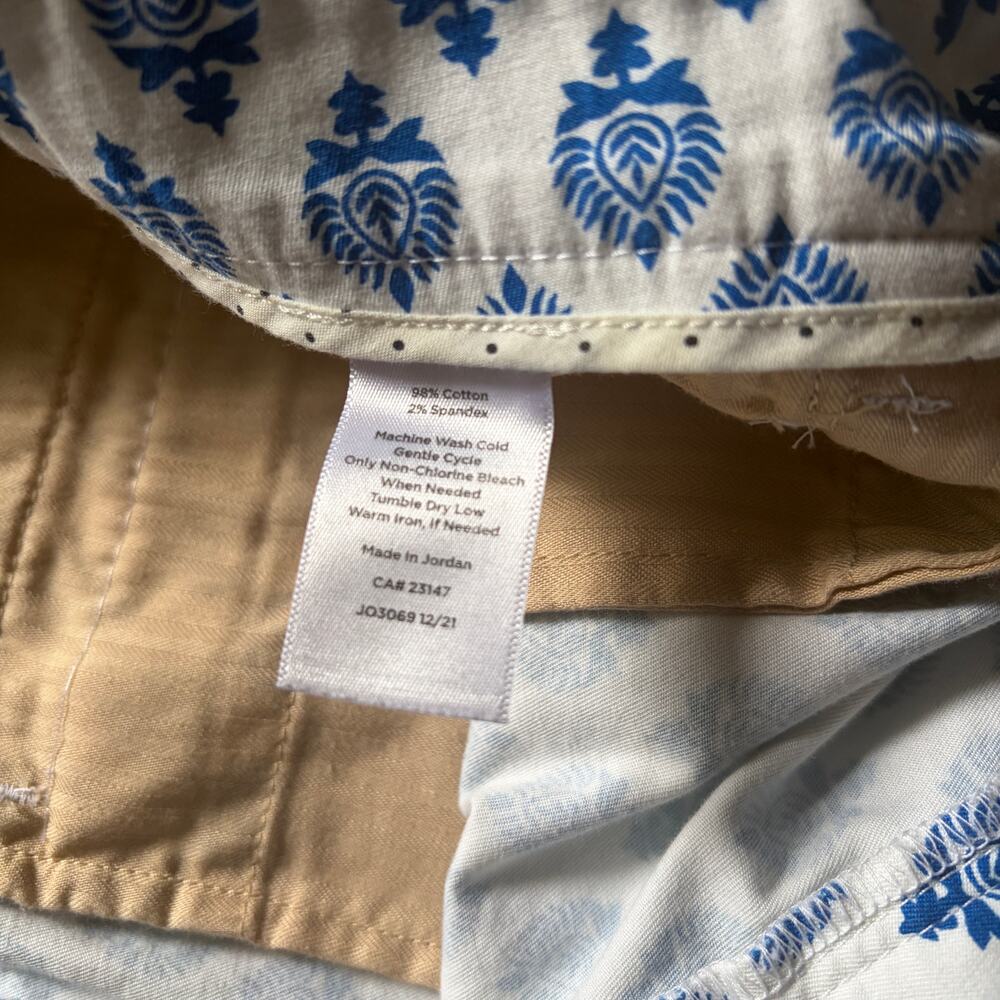 Talbots Perfect Skimmer Pants Size 10 Blue White Cotton - Picture 3 of 11